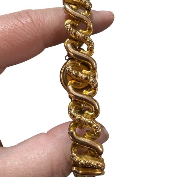 Vintage Monogram American Queen Childs Sweetheart Expansion Bracelet- 1930s RARE - Picture 8 of 10